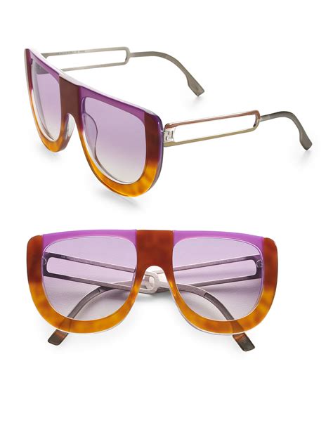 fendi havana color block sunglasses|fendi sunglasses oversize.